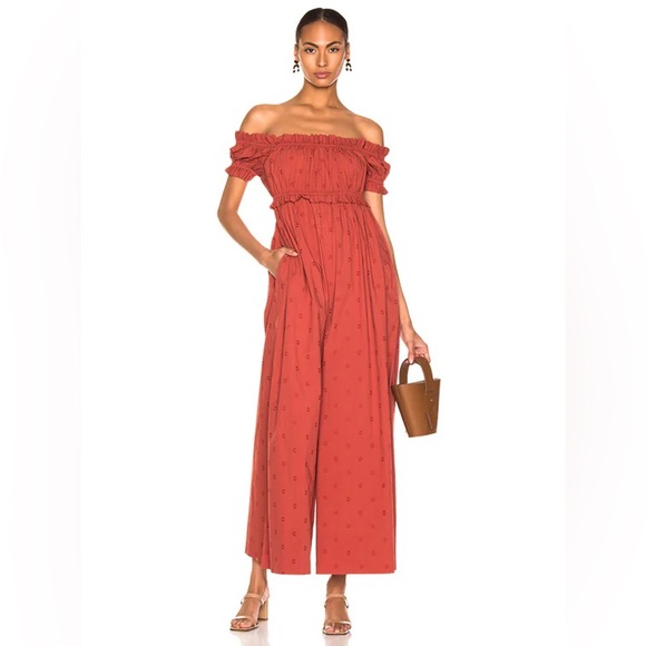 Ulla Johnson jumpsuit Gigi wide leg in Marsala sz 4